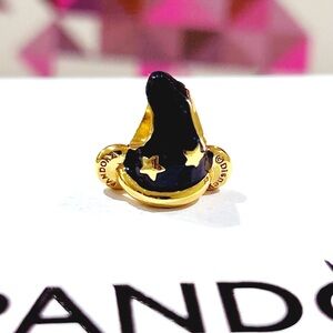 Pandora Black and Gold Wizard Hat Charm